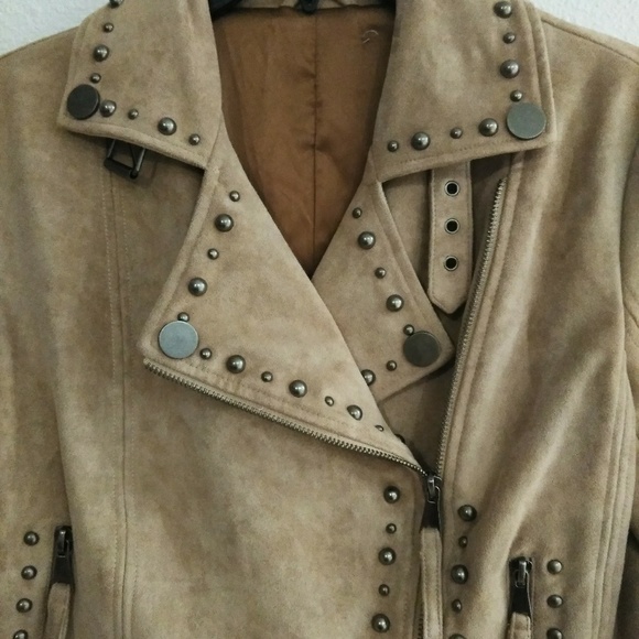 Miss Me Studded Faux Suede Moto Jacket - Picture 8 of 8